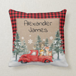 Almofada Rústica Floresta de Inverno Florestal Infantil