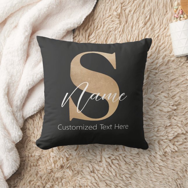 Almofada S & Name Iniciais Monogramados Modernos Personaliz (Cobertor)