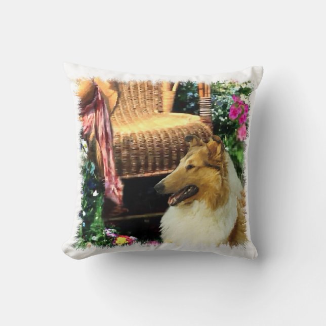 Almofada Sable Rough Collie Art (Frente)