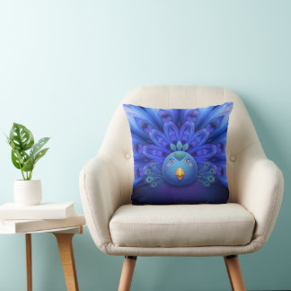 Almofada Saco Tote Mandala de Pavão Elétrico Roxo e Azul