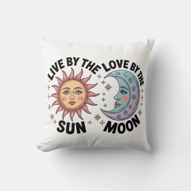 Almofada Sacolão Retro Viva pelo Sol Ame pela Lua (Frente)