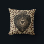 Almofada Sacred Heart on Leopard Background<br><div class="desc">The symbolism of the sacred heart with an all-seeing eye often represents divine love and compassion. This artwork was made by artist Deborah K using AI.</div>