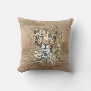 Almofada Safari Savanna Sahara Leopardo Olhos Azuis