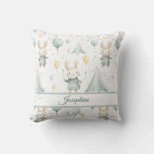 Sage Bunny Dreams Travesseiro decorativo Personali