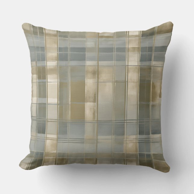 Almofada Sage Dusty Blue Modern Farmhouse Xadrez (Frente)