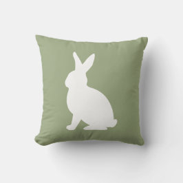 Almofada Sage Green And White Sitting Bunny Cute Easter
