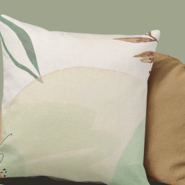 Almofada Sage Green & Beige Minimalista Abstrato natural