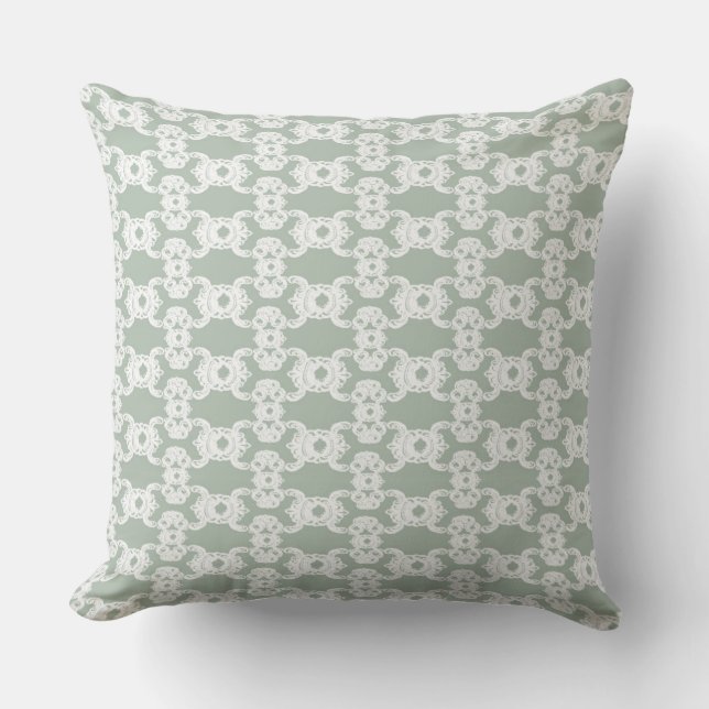 Almofada Sage Green Damask (Frente)