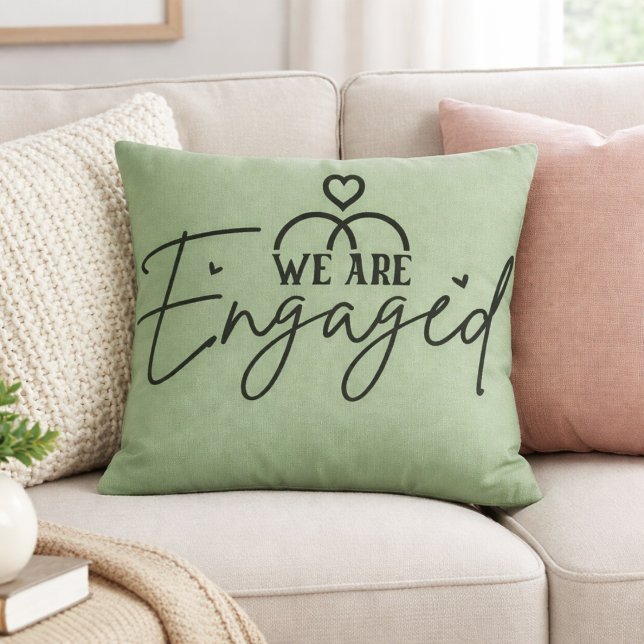 Almofada  Sage Green  Engagement Announcement Decorative (Criador carregado)
