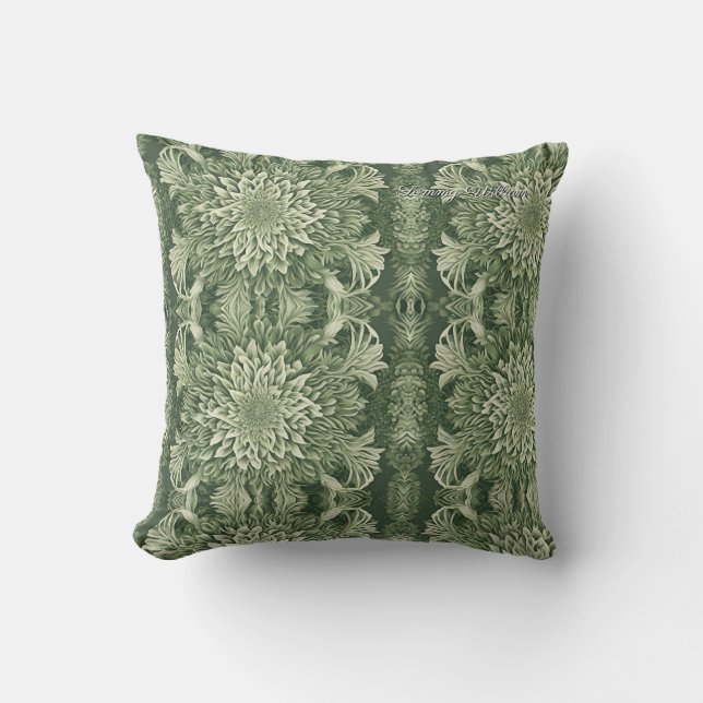 Almofada Sage Green Floral Elegante (Frente)