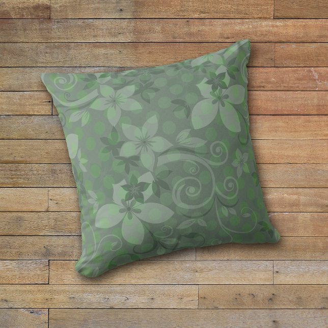 Almofada Sage Green Floral Swirl (Criador carregado)