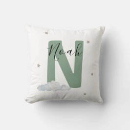 Almofada Sage Green Personalized Baby Name Pillow Custom