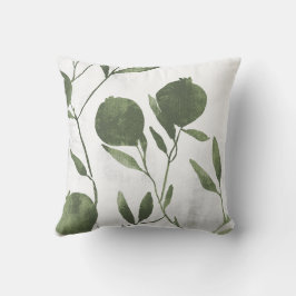 Almofada Sage Olive Green Botanical Pomegranate Minimalist