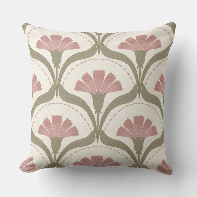 Almofada Sage & Rose Floral Throw Pillow (Frente)