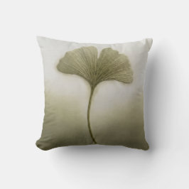 Almofada Sage Verde Folha de Ginkgo Biloba Minimalista Mode