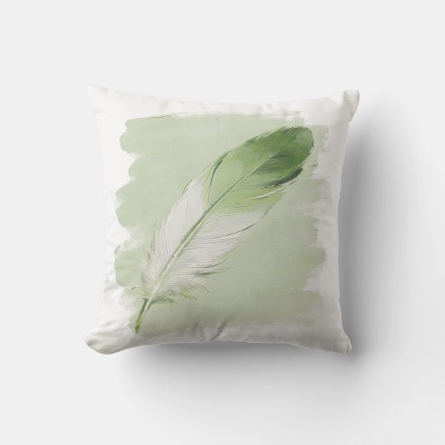 Almofada Sage Verde Pena Orgânico Moderno Japandi (Frente)