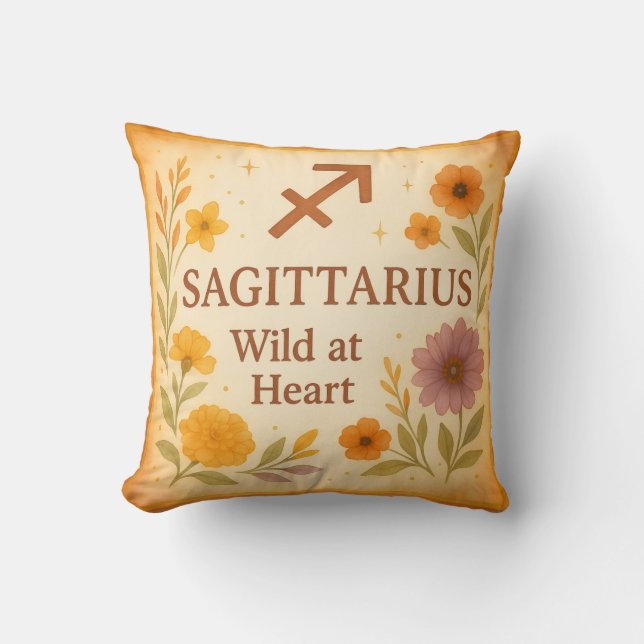 Almofada Sagittarius Gift Pillow – Wild at Heart Astrology  (Frente)