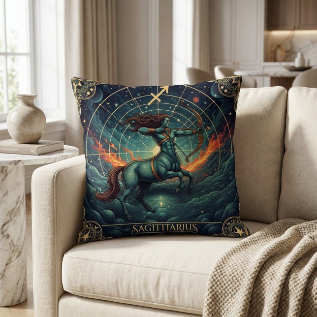 Almofada Sagittarius Zodiac Celestial (Criador carregado)