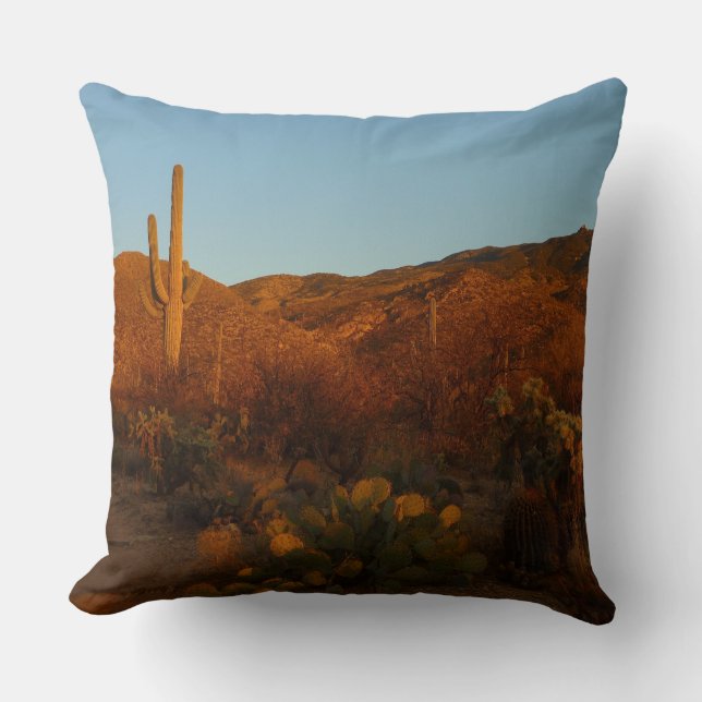 Almofada Saguaro Sunset I Arizona Desert Landscape (Frente)