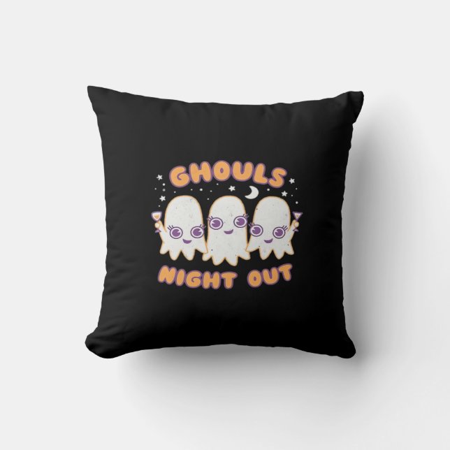 Almofada Saída Noturna Ghouls - Estilo Kawaii - Bonito Hall (Frente)