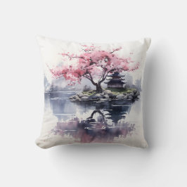 Almofada Sakura Blooming sobre o Lago