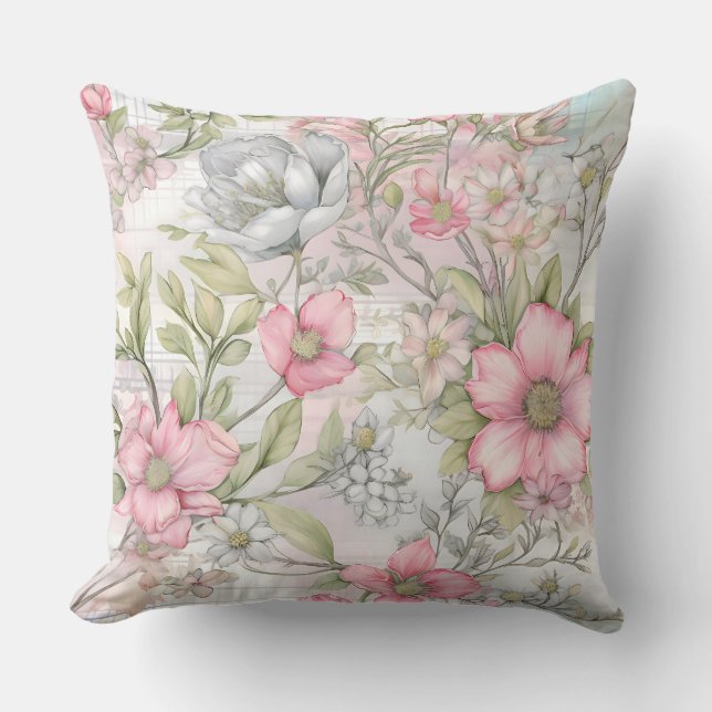 Almofada Sakura Blush Serenade Botânica (Frente)