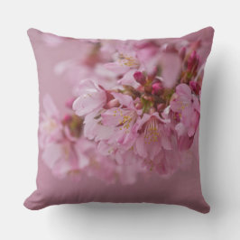 Almofada Sakura Flores de Cerejeira Rosa Pálido Reflexos