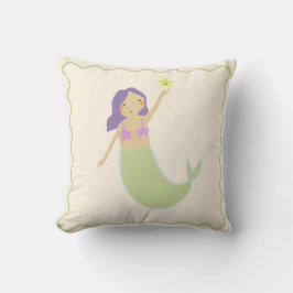 Almofada Sala de Meninas Cute Smermaid Throw Cushion