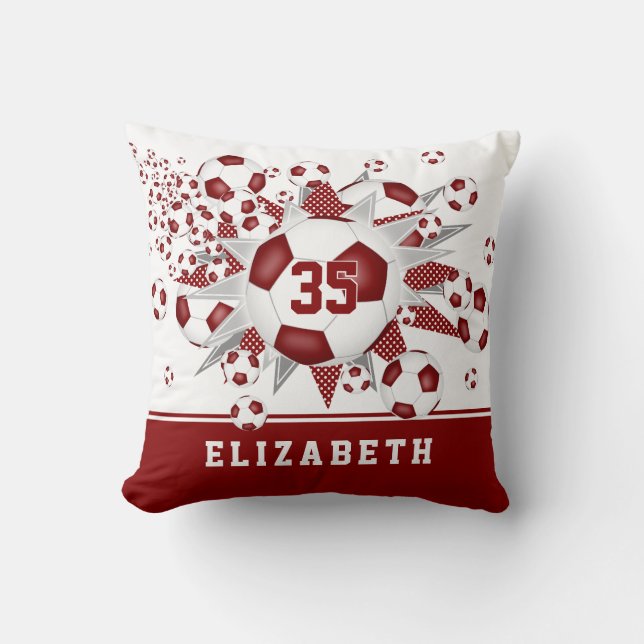 Almofada salão esportivo do maroon garotas bolas bolas de f (Frente)