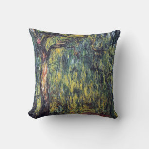 Almofada Salgueiro Weeping por Claude Monet, belas artes do