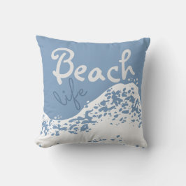 Almofada salpicos de onda azul de luz de praia de crepúscul