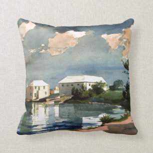 Almofada Salt Kettle, pintura das Bermudas por Winslow Home