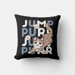 Almofada Salto Purr de Salto: Design de Gato Reproduzível c