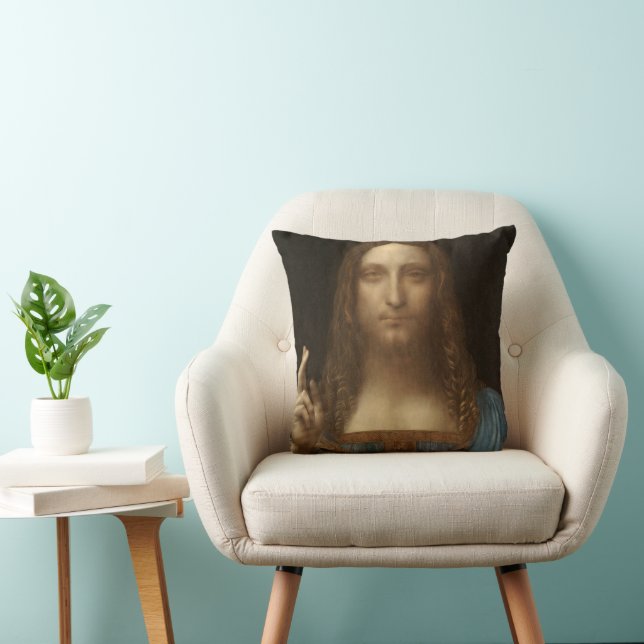 Almofada Salvator Mundi de Leonardo da Vinci (Jesus Cristo) (Cadeira)