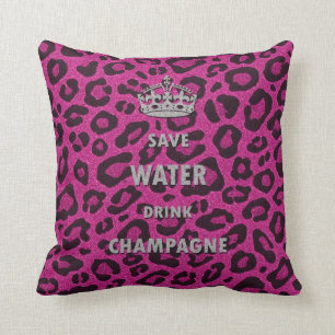 Almofada Salve água champanhe impressão-leopardo rosa