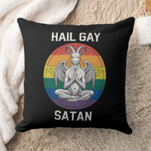 Almofada Salve Satanás Gay Cabra Gótico Engraçado LGBTQ