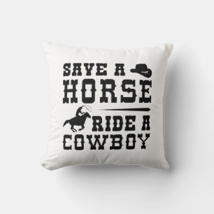Almofada Salve Um Cavalo Andando Um Cowboy