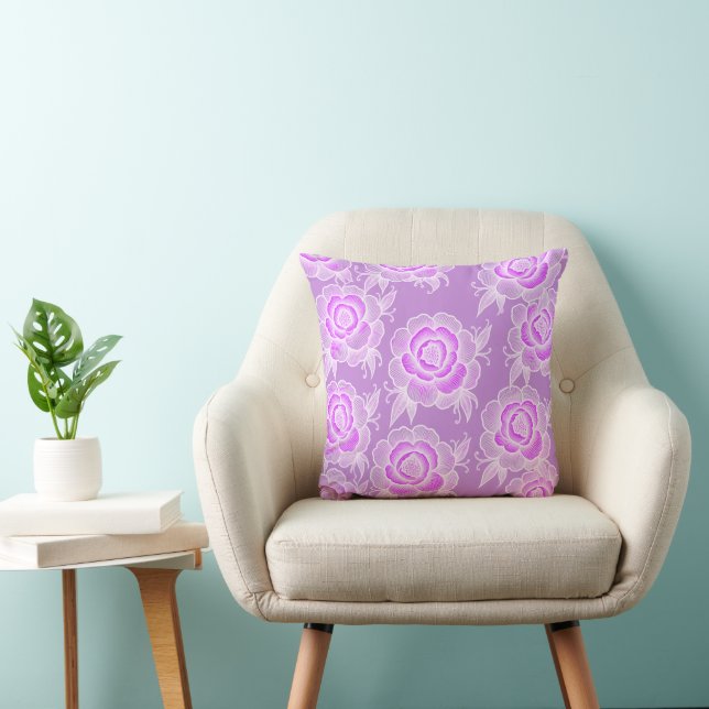 Almofada Sami 💜 Floral Barroco Roxo (Cadeira)