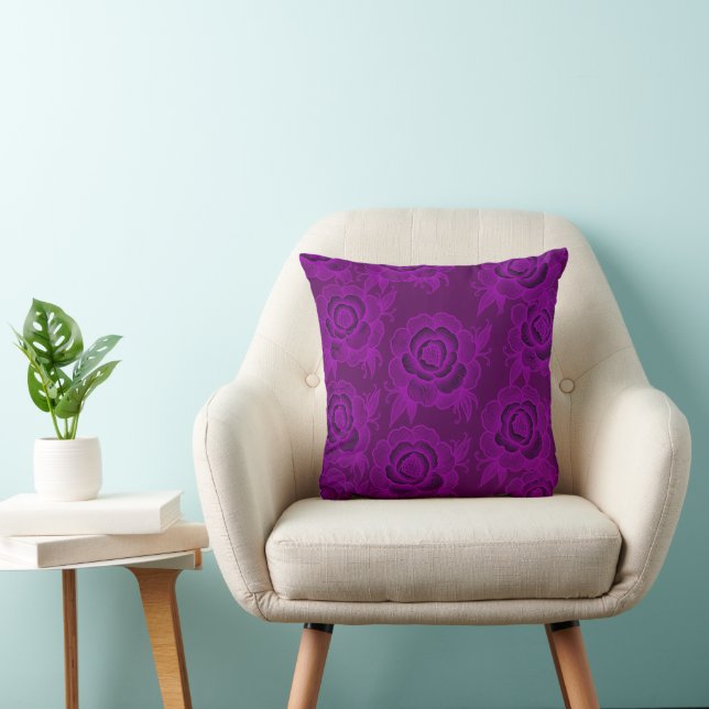 Almofada Sami 💜 Floral Barroco Roxo (Cadeira)