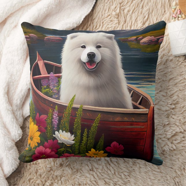 Almofada Samoyed em um Paddle: Uma Aventura Cênica (Cobertor)