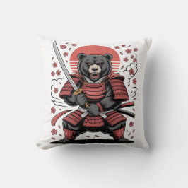Almofada Samurai Bear Throw Pillow 16" x 16"