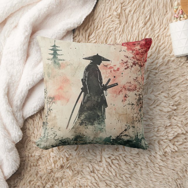 Almofada Samurai Silencioso Floresta Carmesim (1) (Cobertor)