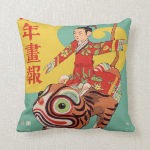 Almofada Samurai Tiger, Arte Asiática, Senhora Adorável