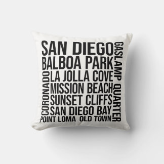 Almofada San Diego Landmarks Typografia - Arte Word EUA