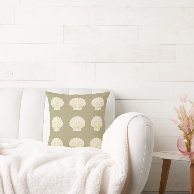 Almofada Sandy beige throw pillow with scallop design (Sofá)