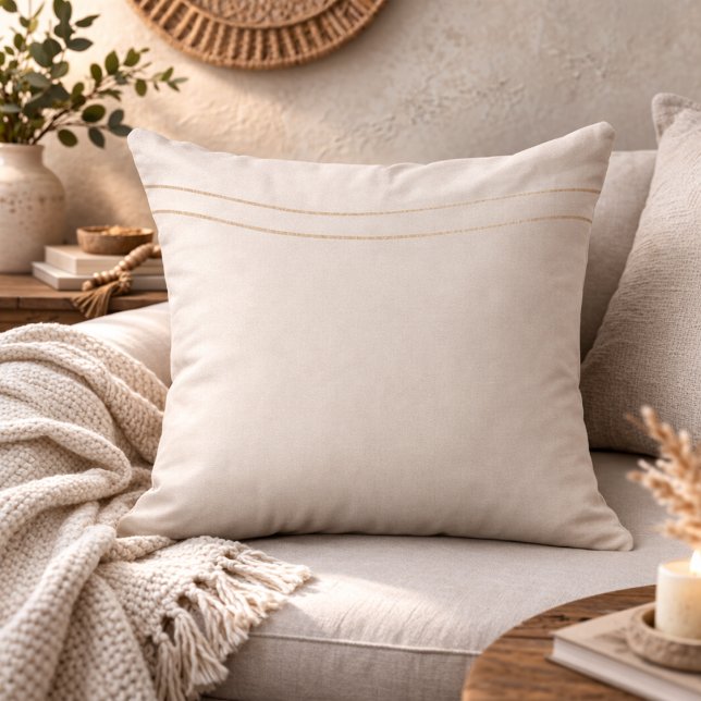 Almofada Sandy Champagne Waves Throw Pillow (Sandy gray with champagne ripples for refined coastal living spaces)