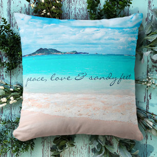 Almofada "Sandy foot" Citou Blue Ocean & Sandy Beach Photo
