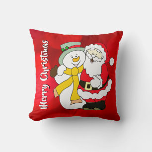 Almofada Santa Claus e a ilustração colorida do boneco de n