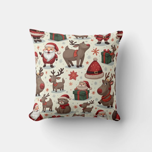 Almofada Santa Claus e Rudolph Travesseiro Cushion (Frente)