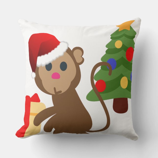 Almofada santa claus monkey emoji (Frente)